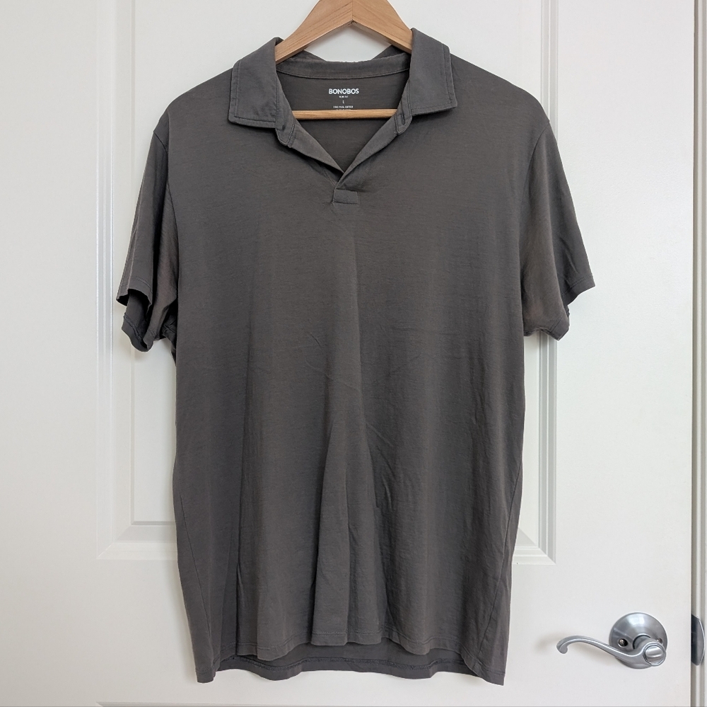 Bonobos Dark Gray Polo Shirt Mens Size L